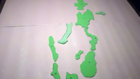 Cut Outs Tacked in Place